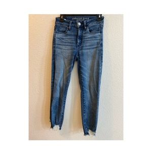 American Eagle Cropped Raw Hem Jeans